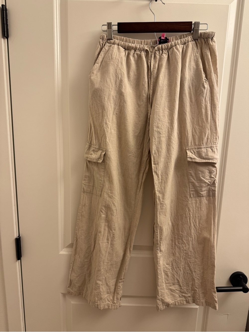 Edikted Beige Straight Leg Cargo Pants